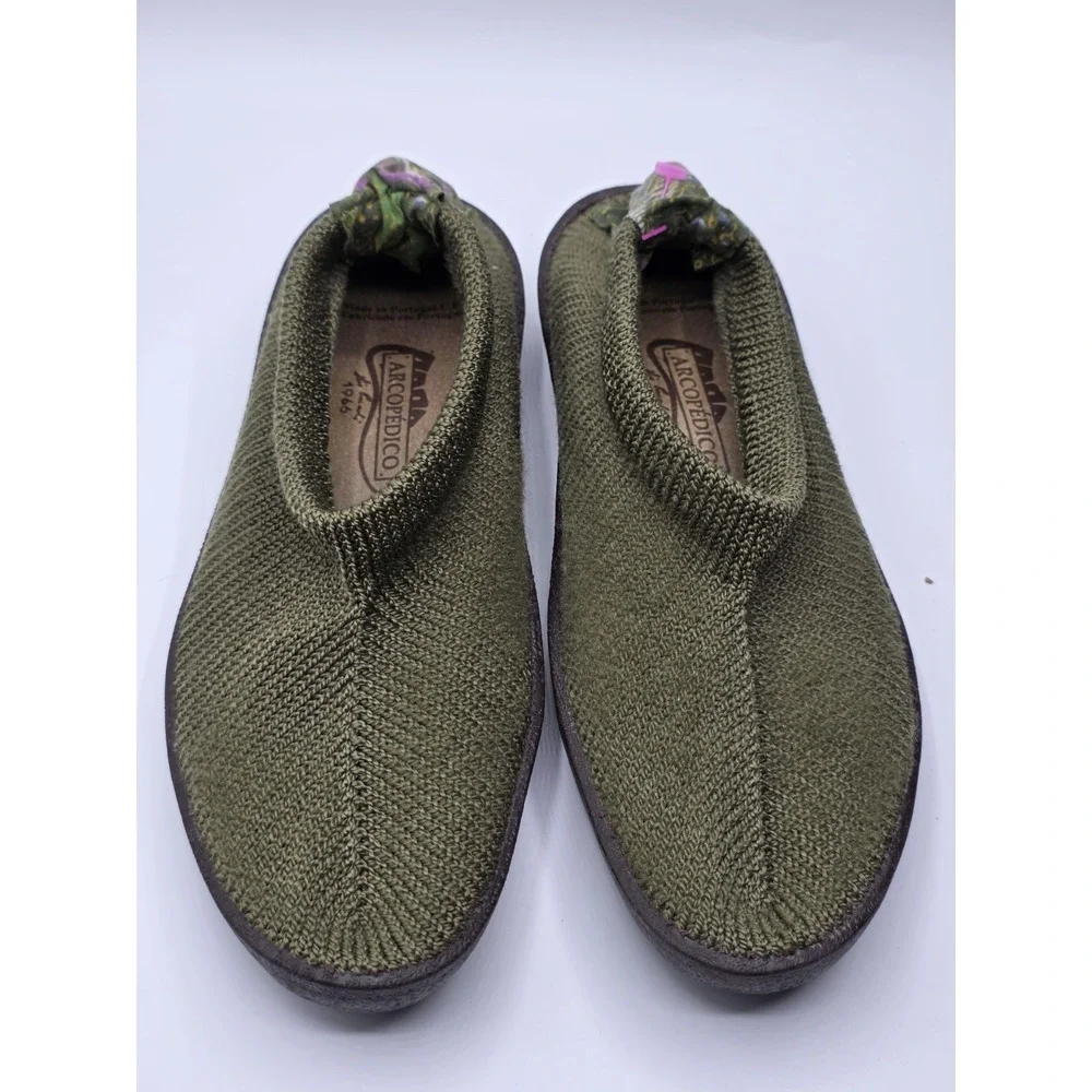 Arcopedico Shoes Womens Size 39 /US 6 Green Nylon Flats Knit Mesh Loafer Slip on